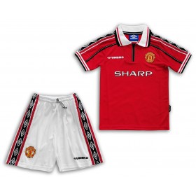 Jalkapallo Pelipaidat Manchester United Retro Lasten Kotipaita 1998-1999 Lyhythihainen